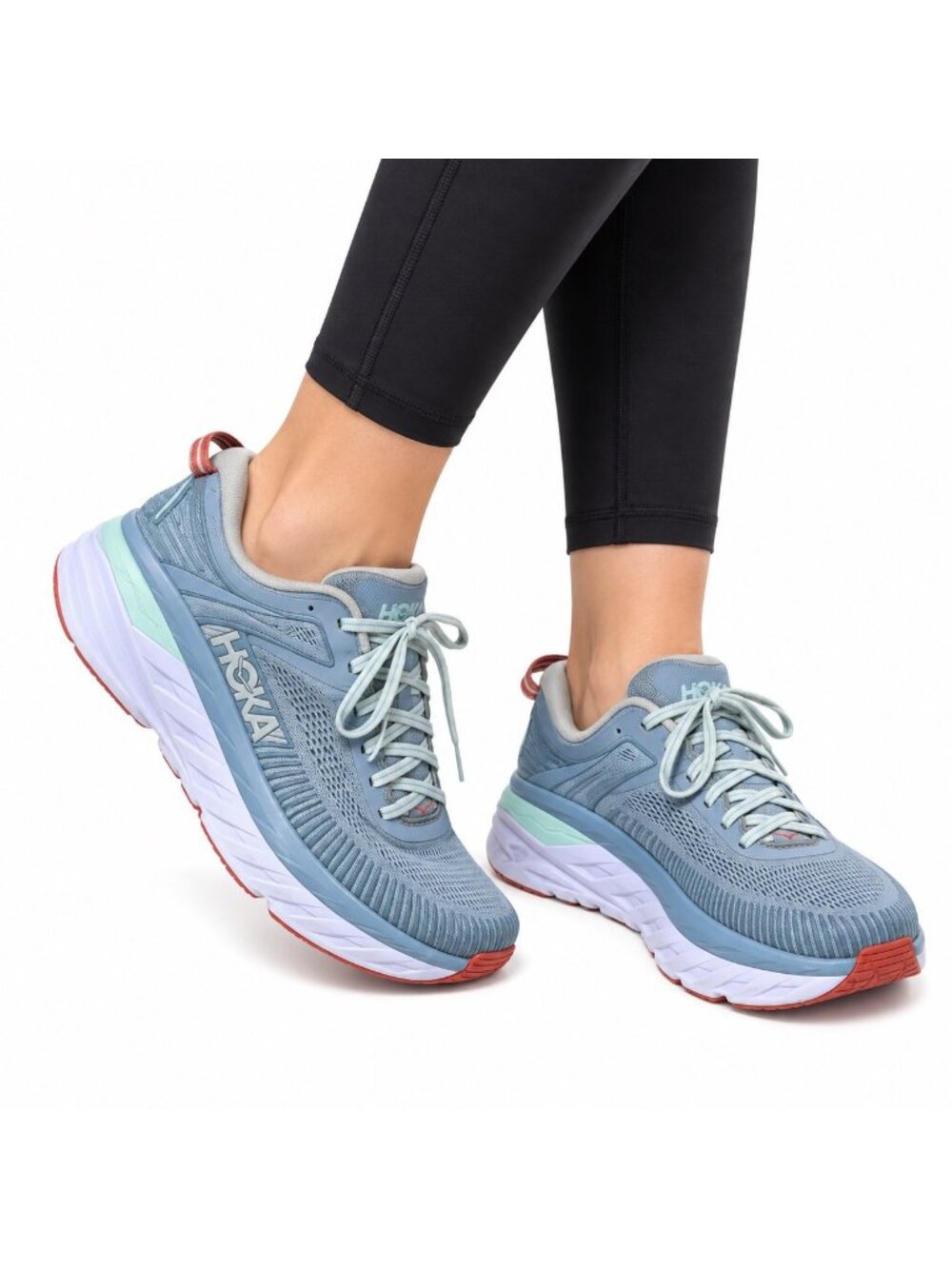 Hoka Sneakers Womens 9D Blue Bondi 7 Running Jogging Gym Fithess Athleisure Gorp